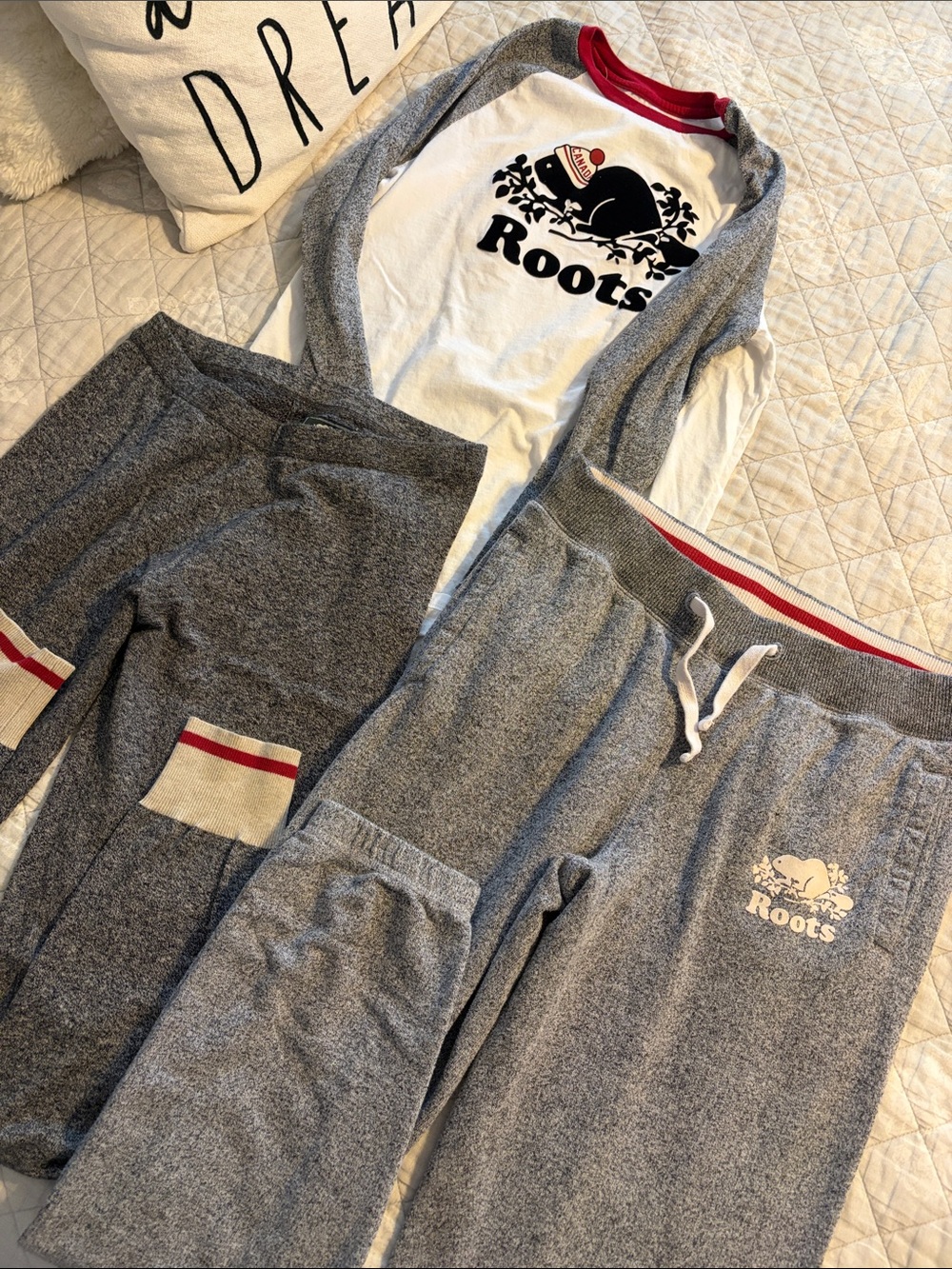 Roots grey jogger, long sleeve and tights trio